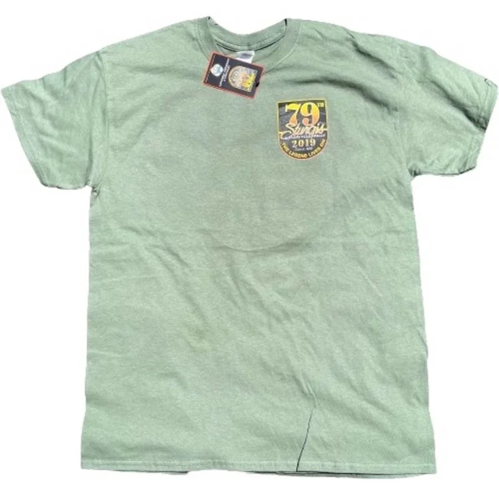 SALE!!⏱ Sturgis Motorcycle Rally T-Shirt - Army Green 2019 NWT - L - Picture 3 of 4
